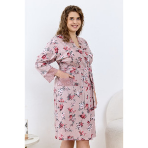 Халат женский "Айрис-3" кулирка (р-ры: 48-58) пудровый