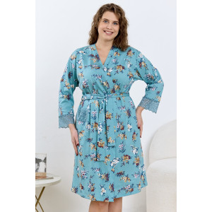 Халат женский "Айрис-3" кулирка (р-ры: 48-58) голубой