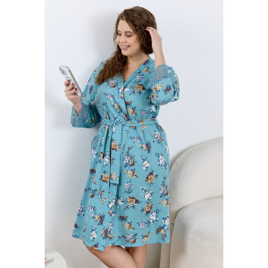 Халат женский "Айрис-3" кулирка (р-ры: 48-58) голубой