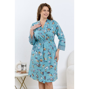 Халат женский "Айрис-3" кулирка (р-ры: 48-58) голубой