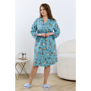 Халат женский "Айрис-3" кулирка (р-ры: 48-58) голубой