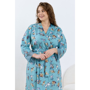 Халат женский "Айрис-3" кулирка (р-ры: 48-58) голубой