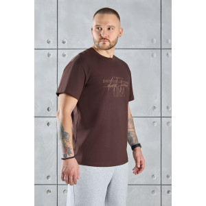 Футболка мужская "Арчи-2" кулирка с лайкрой (р-ры: 48-58) шоколадный