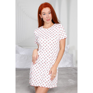 Сорочка женская М-1035 трикотаж рубчик (р-ры: 42-52) яркий цветочек