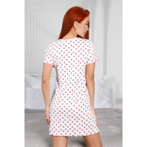 Сорочка женская М-1035 трикотаж рубчик (р-ры: 42-52) яркий цветочек