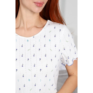 Сорочка женская М-1036 трансферная рибана (р-ры: 42-52) василек