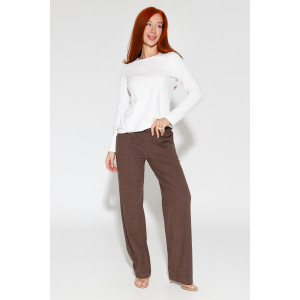 Брюки женские М-1020 полар флис (р-ры: 46-56) коричневый микровельвет