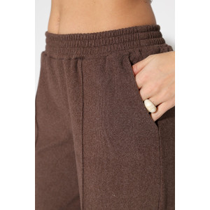 Брюки женские М-1020 полар флис (р-ры: 46-56) коричневый микровельвет