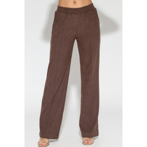 Брюки женские М-1020 полар флис (р-ры: 46-56) коричневый микровельвет