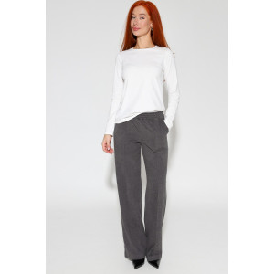 Брюки женские М-1020 полар флис (р-ры: 46-56) серый микровельвет