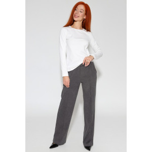 Брюки женские М-1020 полар флис (р-ры: 46-56) серый микровельвет