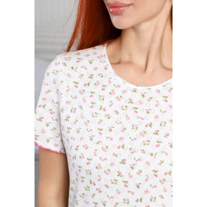 Пижама женская М-1031 ажурная рибана (р-ры: 42-52) аленький цветочек