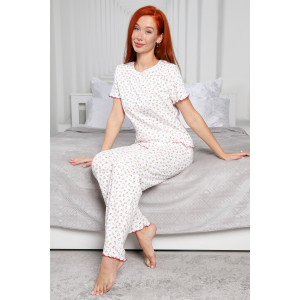 Пижама женская М-1031 ажурная рибана (р-ры: 42-52) аленький цветочек
