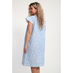 Сорочка женская "Света" М121 ситец шуя (р-ры: 46-60) цветы на голубом