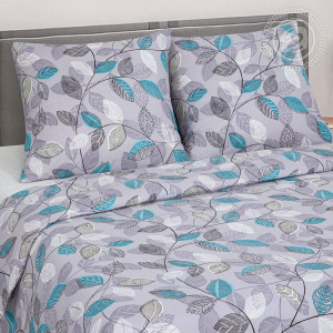 Постельное белье бязь "Серебряные листья" (последний размер) Евро