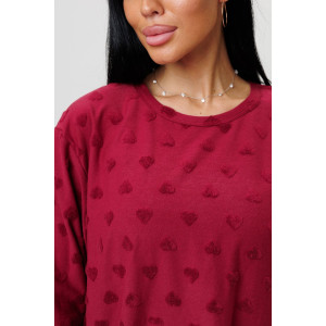 Костюм двойка женский 2231/2 махра-жаккард (последний размер) бордовый 48 Костюм двойка женский 2231/2 махра-жаккард (последний размер) бордовый 48