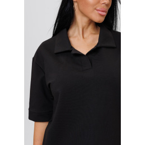 Костюм двойка женский №2157/1 футер 2-х нитка (последний размер) черный 48,50,52,54