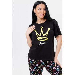 Костюм двойка женский 1921 кулирка (последний размер) черный 50