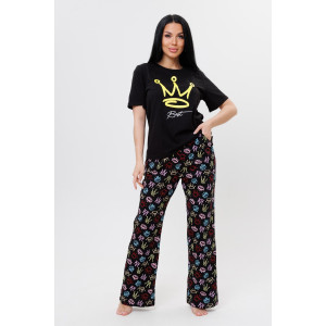 Костюм двойка женский 1921 кулирка (последний размер) черный 50