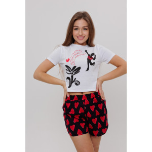 Костюм двойка женский №1731/2 кулирка (последний размер) черный 46