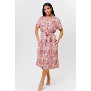 Халат женский №2128 кулирка (последний размер) брусничный 54