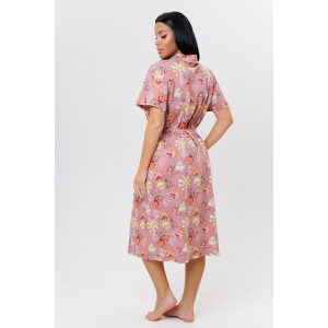 Халат женский №2128 кулирка (последний размер) брусничный 54