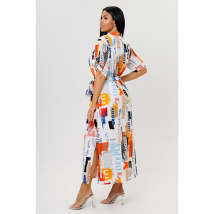 Халат женский №2202 кулирка (последний размер) оранжевый 50,58