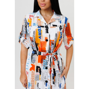 Халат женский №2202 кулирка (последний размер) оранжевый 50,58