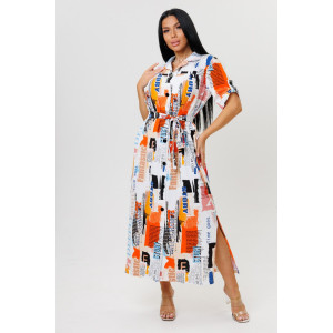 Халат женский №2202 кулирка (последний размер) оранжевый 50,58