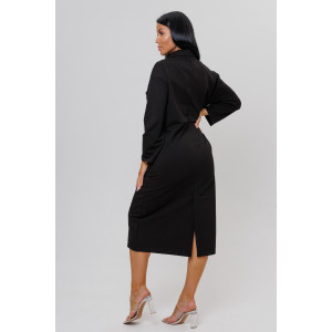 Платье женское №2156/1 футер 2-х нитка (последний размер) черный 52,56 Платье женское №2156/1 футер 2-х нитка (последний размер) черный 52,56