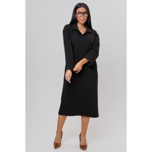 Платье женское №2156/1 футер 2-х нитка (последний размер) черный 52,56 Платье женское №2156/1 футер 2-х нитка (последний размер) черный 52,56