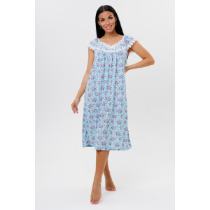 Сорочка женская 2055/3 кулирка (последний размер) голубой 52,58 Сорочка женская 2055/3 кулирка (последний размер) голубой 52,58