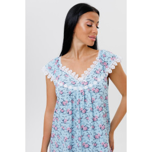 Сорочка женская 2055/3 кулирка (последний размер) голубой 52,58 Сорочка женская 2055/3 кулирка (последний размер) голубой 52,58