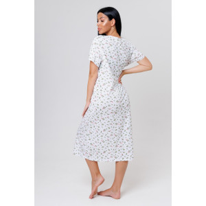 Сорочка женская 2056/5 кулирка (последний размер) зелёные листики 72,74