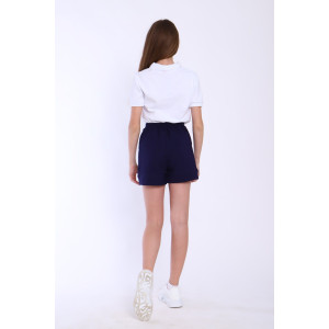 Футболка-поло школьная "Джейн" рибана с лайкрой (последний размер) белый 158