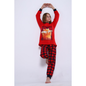 Пижама детская "Феликс" футер 2-х нитка с начесом (последний размер) красный 164 Пижама детская "Феликс" футер 2-х нитка с начесом (последний размер) красный 164