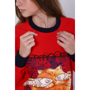 Пижама детская "Феликс" футер 2-х нитка с начесом (последний размер) красный 164 Пижама детская "Феликс" футер 2-х нитка с начесом (последний размер) красный 164