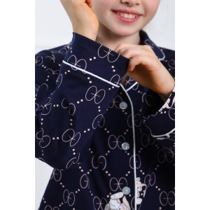 Пижама детская МЛШ-20 "Модная" кулирка (последний размер) синий-белый 122