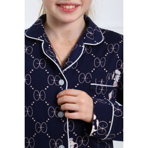 Пижама детская МЛШ-20 "Модная" кулирка (последний размер) синий-белый 122