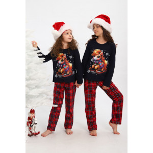 Пижама детская МЛШ "Лошадка" кулирка (последний размер) синий 116