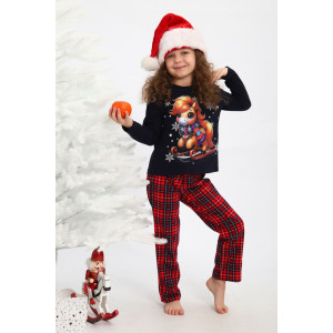 Пижама детская МЛШ "Лошадка" кулирка (последний размер) синий 116