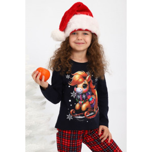 Пижама детская МЛШ "Лошадка" кулирка (последний размер) синий 116