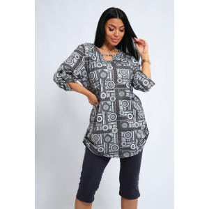 Костюм двойка женский 01052 кулирка (последний размер) серый 60