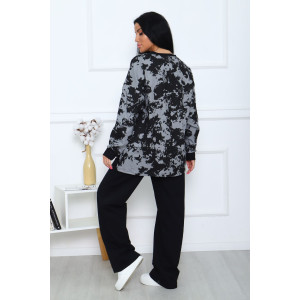 Костюм двойка женский 00963 футер с лайкрой (последний размер) черный 56