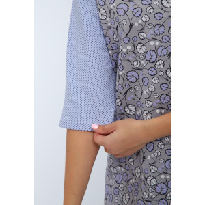 Пижама женская 01059 футер с начёсом (последний размер) серо-голубой 50,52,54