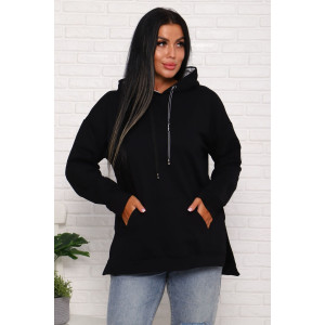 Толстовка женская 944-1 футер с лайкрой (последний размер) черный 46,48,52