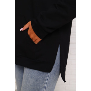 Толстовка женская 944-1 футер с лайкрой (последний размер) черный 46,48,52