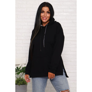 Толстовка женская 944-1 футер с лайкрой (последний размер) черный 46,48,52