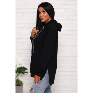 Толстовка женская 944-1 футер с лайкрой (последний размер) черный 46,48,52