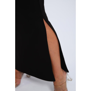 Юбка женская 01056 (макси) футер с лайкрой 2-х нитка (последний размер) черный 52,56,60